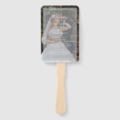 ホワイトスクエレガントリプトのフォトオーバーレイ結婚式 プログラム ハンドファン (正面)