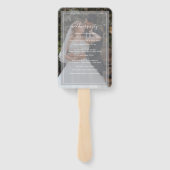 ホワイトスクエレガントリプトのフォトオーバーレイ結婚式 プログラム ハンドファン (裏面)