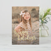 ホワイトスクエレガントリプト書道ハッピーホリデーCa シーズンカード (スタンド正面)