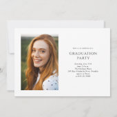 ホワイトスクエレガントリプト3写真卒業パーティー 招待状 (裏面)