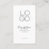 ホワイトスクエレガントリミニマルプトのプロモーション割引QR 名刺 (裏面)