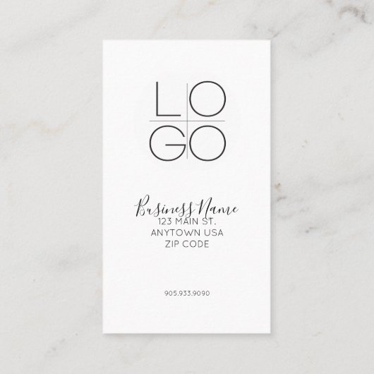 ホワイトスクエレガントリミニマルプトのプロモーション割引QR 名刺 (裏面)