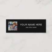 ホワイトスククラシックリプト付きブラックミニ通話カード コーリングカード (正面)