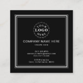 ホワイトスククラシックリプト付きブラック通話カード コーリングカード (裏面)