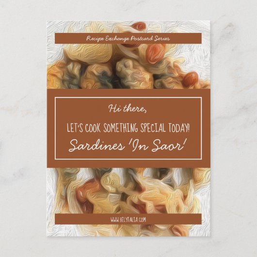ホワイトスクパーソナライズされたリプトの茶色のレシピスワップ ポストカード (正面)