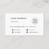 ホワイトスクフェミニンリッカスタムトのロゴソーシャルメディアバス 名刺 (裏面)