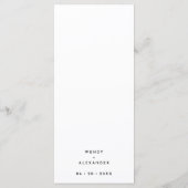 ホワイトスクモダンリッ結婚トのフラット メニュー (裏面)