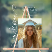 ホワイトスクモダンリプト写真グラードパーティーへようこそ アクリルサイン (ニュートラル)