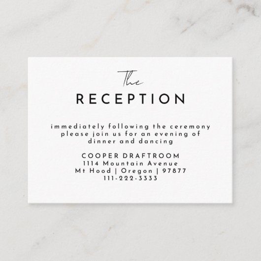 ホワイトスクモダンリプト式披露宴 エンクロージャーカード (正面)