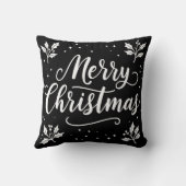 ホワイトスクリプエレガントトメリークリスマス装飾用クッション クッション (裏面)