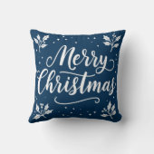 ホワイトスクリプエレガントトメリークリスマス装飾用クッション クッション (裏面)