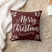 ホワイトスクリプエレガントトメリークリスマス装飾用クッション クッション (ブランケット)