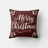 ホワイトスクリプエレガントトメリークリスマス装飾用クッション クッション (裏面)