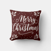 ホワイトスクリプエレガントトメリークリスマス装飾用クッション クッション (正面)