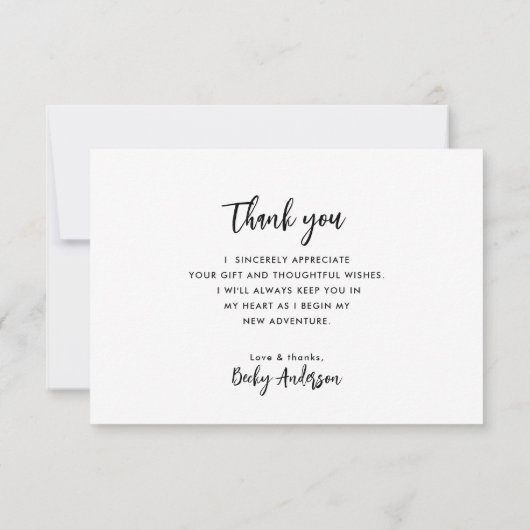 ホワイトスクリプトの卒業サンキューカード サンキューカード (裏面)