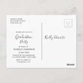 ホワイトスクリプトの薬局のグラード発表の招待 ポストカード (裏面)