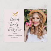 ホワイトスクリプトの薬局のグラード発表の招待 ポストカード (正面)