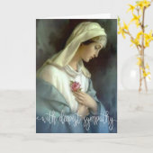 ホワイトスクリプトオーバーレイ |ヴァージンメアリー悔やみや弔慰バラ カード (黄色い花)