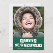 ホワイトスクリプトクリスマスホリデーカード シーズンカード (正面)