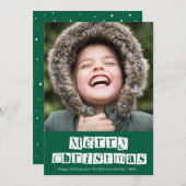 ホワイトスクリプトクリスマスホリデーカード シーズンカード (正面/裏面)