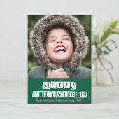 ホワイトスクリプトクリスマスホリデーカード シーズンカード (スタンド正面)