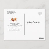 ホワイトスクリプトハッピーサンクスギビング写真はがき ポストカード (裏面)