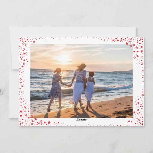 ホワイトスクリプトハッピーホリデーズクリスマスフォトカード シーズンカード (裏面)