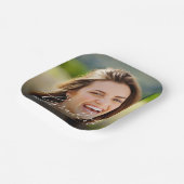 ホワイトスクリプトフォトオーバーレイ卒業パーティー ペーパープレート (傾斜あり)