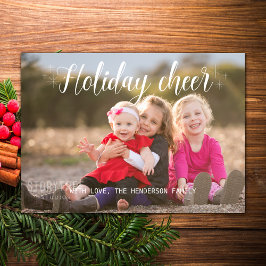 ホワイトスクリプトホリデー応援フォトフラットカード シーズンカード