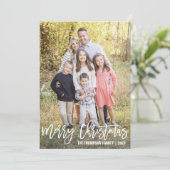 ホワイトスクリプトメリークリスマスフォトクリスマスカード シーズンカード (スタンド正面)