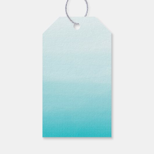 ホワイトスクリプトライトブルー水彩色グラデーションありがとう ギフトタグ (裏面)
