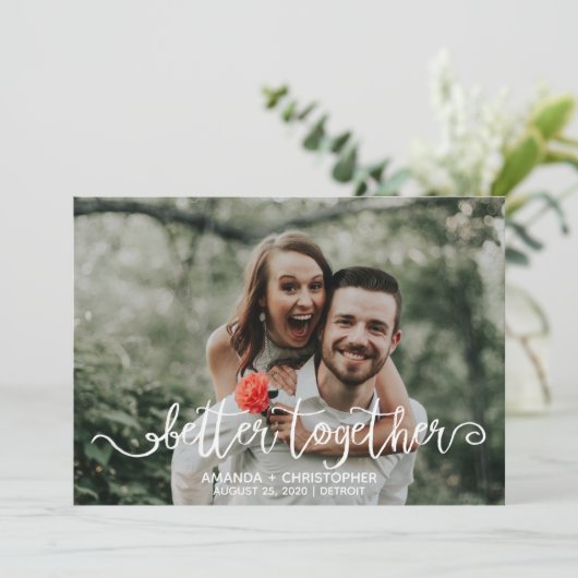 ホワイトスクリプト写真オーバーレイの改善 サンキューカード (スタンド正面)