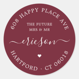 ホワイトスクリプト未来結婚の差出人住所 ラウンドシール