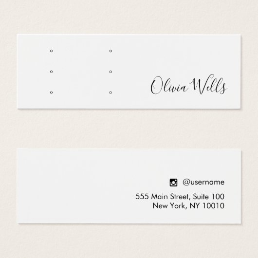 ホワイトスクリプト3ペアのスタッドの耳穴 (正面&裏面)