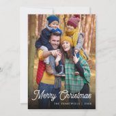 ホワイトスクリプト メリークリスマス 縦型 写真入り シーズンカード (正面)