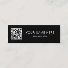 ホワイトスクリプトQRオンブラックミニ通話カードデザイン コーリングカード