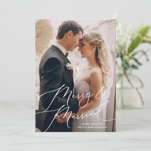 ホワイトスクリプメリートと写真結婚したのクリスマス シーズンカード (スタンド正面)