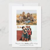 ホワイトスクリプメリートオーバーレイ写真コラージファミリー シーズンカード (裏面)