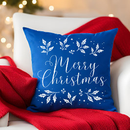 ホワイトスクリプモダントメリークリスマス装飾用クッション クッション