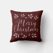 ホワイトスクリプモダントメリークリスマス装飾用クッション クッション (裏面)