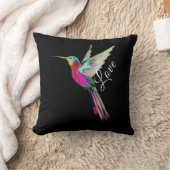 ホワイトスクリプモダント平和ハミングバカラフルード クッション (ブランケット)