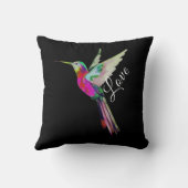 ホワイトスクリプモダント平和ハミングバカラフルード クッション (裏面)