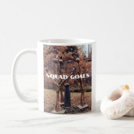ホワイトスクワッドゴールマグ秋背景 コーヒーマグカップ