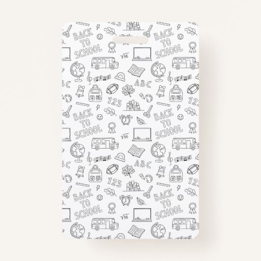 ホワイトスクールアイコンホームスクール教育者IDバッジ バッジ (裏面)