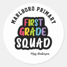 ホワイトスクール名一年生先生分隊 ラウンドシール