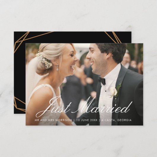 ホワイトスク結婚リプトの発表写真カード サンキューカード (正面/裏面)