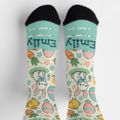 ホワイトスケッチ山形パターン ソックス (上部)