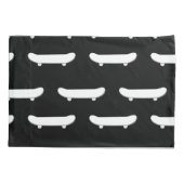 ホワイトスケートボードモノクロブラックスケーターアーバン 枕カバー (裏面)