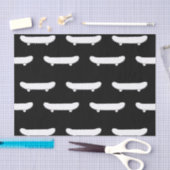 ホワイトスケートボードモノクロブラックスケートアーバン 薄葉紙 (クラフト)