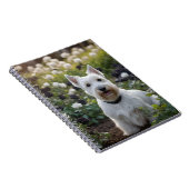 ホワイトスコティッシュテリアと白黒バラ ノートブック (右側)